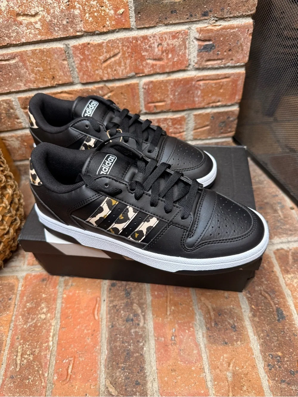 Adidas Break Start Low W Leopard Print Sneakers Black White Women’s Size 7 NIB